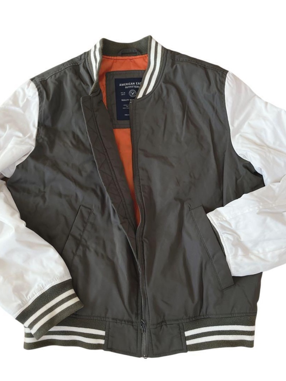 American Eagle Outfitters bomber Jacket with White Sleeves size small